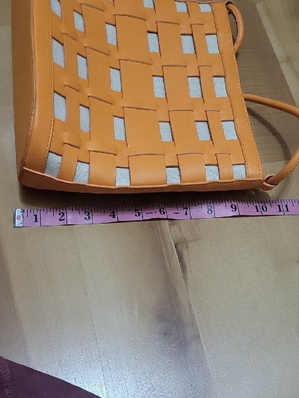 A New Day Orange Woven Faux Leather Crossbody Shoulder Bag - Picture 15 of 15